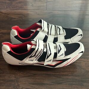 Venzo Black and White Cycling Shoes Size 12 Men’s - Perfect for Peloton